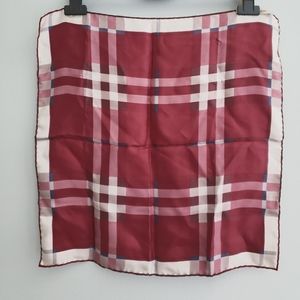 Burberry Small Square Scarf Maroon Plaid